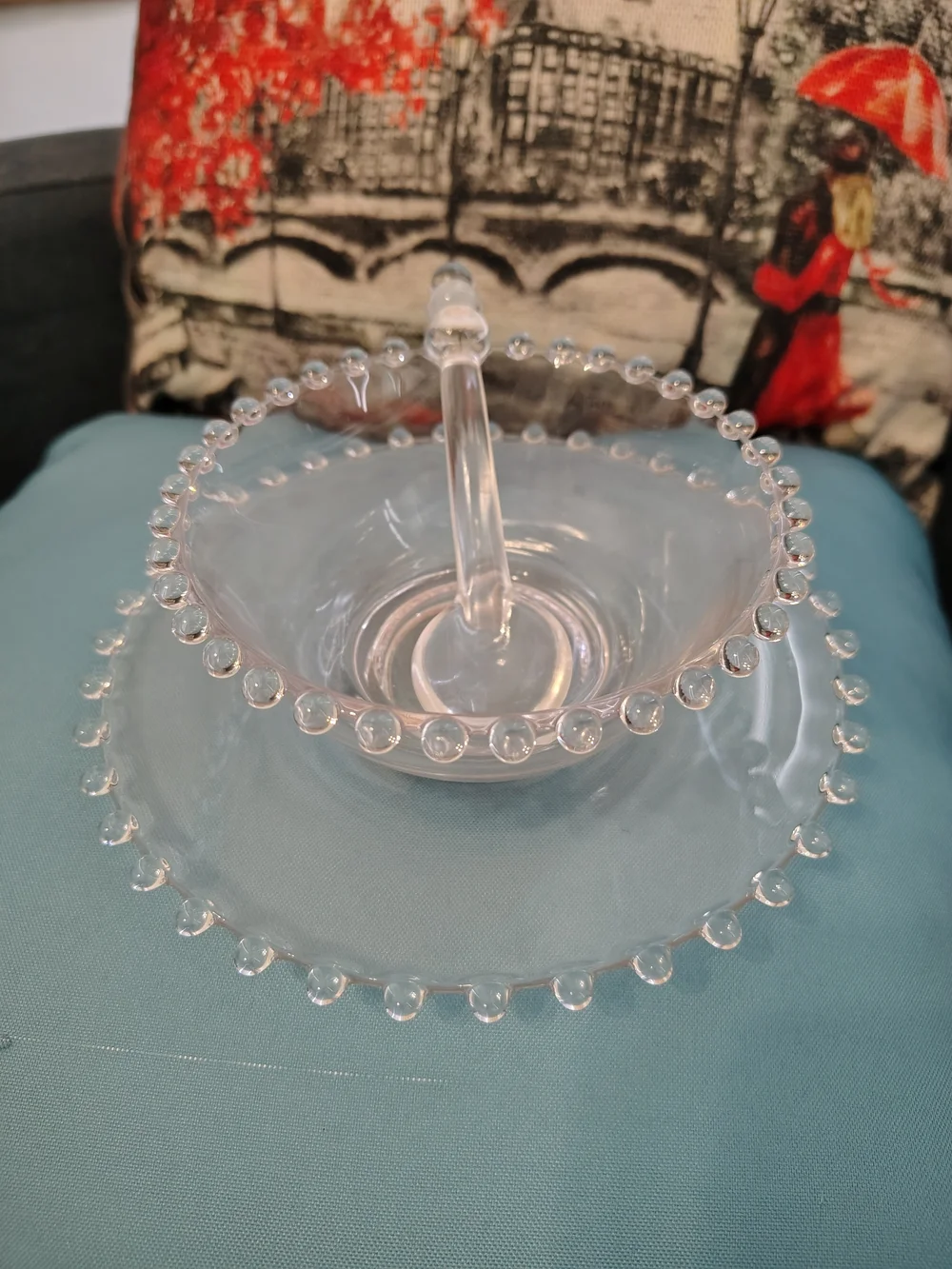 Vintage Imperial Glass Candlewick | Mayonnaise Bowl | Underplate & Spoon